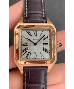 Cartier Santos Dumont Montre réplique 1:1 suisse en boîtier rose cadran acier doré 42MM