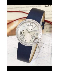 Ballon Blanc De Cartier Réplique Montre Suisse à Quartz en Acier Bracelet Tissu 