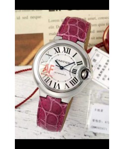 Ballon De Cartier Automatique Suisse qualité miroir 1:1 Bracelet Rose 33MM en boîtier d'acier