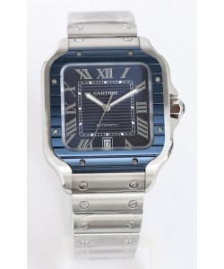 Santos De Cartier 1:1 Lunette DLC Bleue Réplique Suisse 40MM