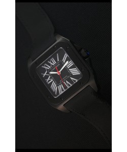 Cartier Santos Montre Réplique Suisse en DLC  38.5mm