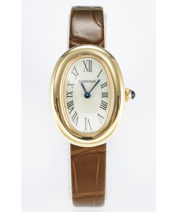 Cartier Baignoire Or jaune Montre 1:1 Super Clone suisse Bracelet marron