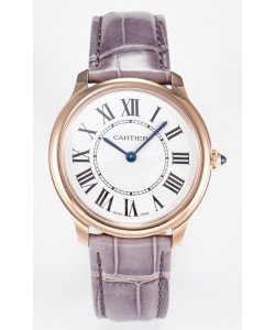 Ronde Louis Cartier Montre Super Clone 36MM en or rose et mouvement à quartz suisse