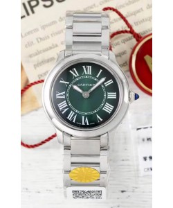 Cartier Ronde Must 29MM Cadran Quartz Vert Réplique montre suisse 1:1