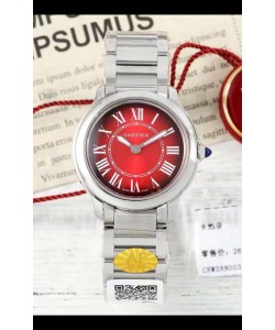 Cartier Ronde Must 29MM Cadran rouge Quartz suisse Réplique montre suisse 1:1 