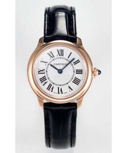 Ronde Louis Cartier Montre Super Clone 29MM en or rose avec mouvement à quartz suisse