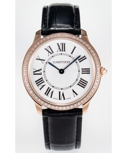 Ronde Louis Cartier Montre Super Clone 36MM Or Rose en Mouvement Quartz Suisse