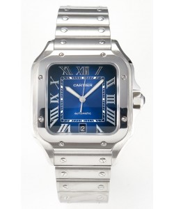 Cartier Santos De Cartier 904L Acier Cadran Bleu réplique de la montre Super Clone 40MM 