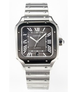 Cartier Santos De Cartier 904L Cadran Gris Super Clone Réplique Montre 40MM 