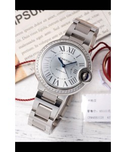 Ballon De Cartier Suisse Automatique Cadran Acier Qualité Miroir 33MM en Acier inoxydable 