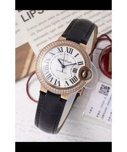 Ballon De Cartier Automatique Suisse 1:1 Qualité Miroir 33MM en Plaqué Or Rose