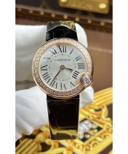 Montre Ballon Blanc de Cartier réplique à quartz suisse en boîtier or rose
