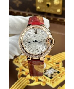 Ballon de Cartier Quartz Suisse Qualité Miroir 1:1 33 mm en Or Rose