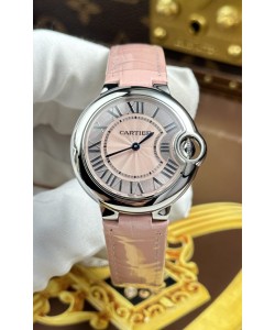Ballon de Cartier, montre à quartz suisse, qualité miroir 1:1, 33 mm, cadran rose