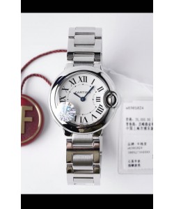 Ballon De Cartier Suisse Quartz Qualité Miroir 1:1 28MM en Boîtier Acier