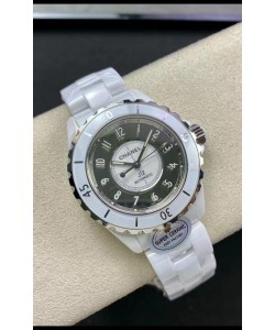 Chanel J12 38MM Montre boîtier en céramique blanche Réplique montre automatique 1:1