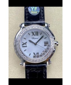 Chopard Happy Sport Montre 1:1 Suisse à Quartz 36MM en Acier 904L Cadran Blanc