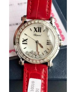 Chopard Happy Montre réplique 1:1 en acier inoxydable - Diamants véritables 
