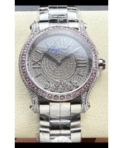 Montre Chopard Happy Sport Super Clone Automatique 36 mm, boîtier en acier, cadran en mossanite