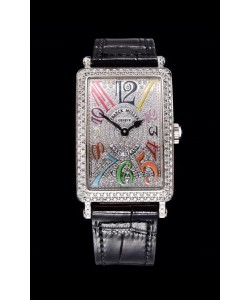 Franck Muller Long Island Color Dreams montre suisse pour les dames avec bracelet noir