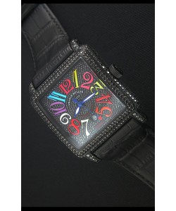 Franck Muller Conquistador King Crazy Colors Montre Réplique Suisse automatique avec boîtier Revêtu en PVD 