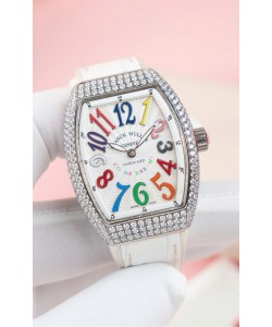 Franck Muller V32 Réplique de la montre suisse à quartz Mossanite 1:1 36MM
