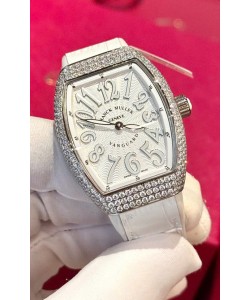 Franck Muller V32 Réplique de la montre suisse à quartz Mossanite 1:1 36MM Chiffres blancs