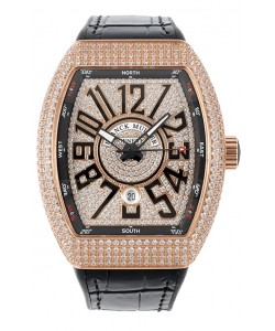 Franck Muller Vanguard V45 Edition en Plaqué Or Rose - Chiffres Noirs 