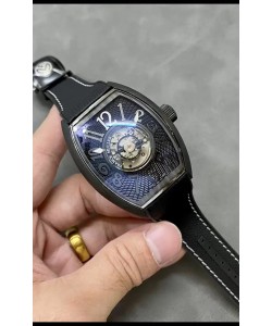 Franck Muller Montre Curvex Grand Central Tourbillon Boîtier carbone noir en Montre réplique 1:1 