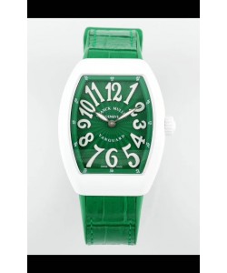 Franck Muller Vanguard Yachting V32 Cadran céramique vert/Bracelet Réplique Montre Suisse 