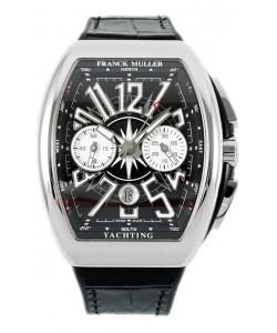 Franck Muller Vanguard V45 Chronograph Cadran noir en acier 904L Montre Suisse