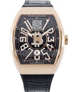 Franck Muller Vanguard Encrypto BTC V45 Boîtier Or Rose Réplique Montre Suisse