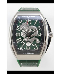 Franck Muller Vanguard Super Clone Yachting Dragon V45 Cadran vert Boîtier en acier inoxydable