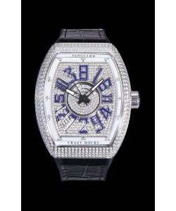 Montre Franck Muller Vanguard Crazy Hours Edition Réplique Suisse - Chiffres bleus