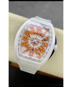 Franck Muller Vanguard Yachting Céramique blanche Montre réplique miroir 1:1 Suisse