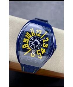 Franck Muller Vanguard Yachting Céramique Bleue Montre Réplique miroir 1:1 Suisse