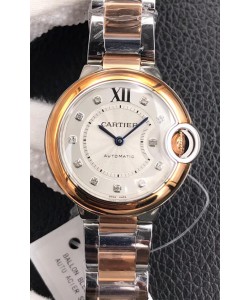 Montre "Ballon De Cartier" Suisse à Quartz 1:1 de qualité miroir 28MM dans un boîtier en or rose deux tons
