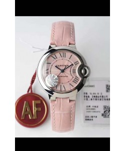 Montre "Ballon De Cartier" Suisse Automatique 1:1 Qualité Miroir 33MM en cadran/bracelet rose 