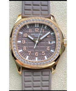 Montre Patek Philippe Aquanaut 5072R-001 Réplique Suisse Montre en Or Rose Cadran Gris - 35MM