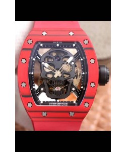 Montre Richard Mille RM052-1 Tourbillon dans un boîtier en céramique rouge - qualité miroir 1:1 