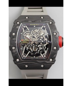 Montre Richard Mille RM35-02 Rafael Nadal Boîtier en carbone forgé avec bracelet gris - Super qualité suisse