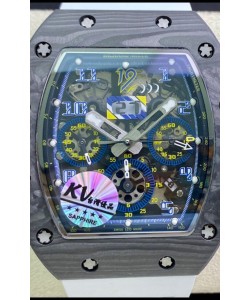 Montre Richard Mille RM011 Felipe Massa 1:1 Qualité Miroir Une Pièce Boîtier Carbone Forgé Noir
