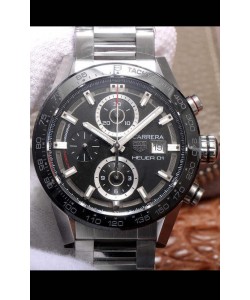 Montre Tag Heuer Carrera Heuer 01 Réplique Suisse avec boîtier en acier et lunette en céramique 43MM