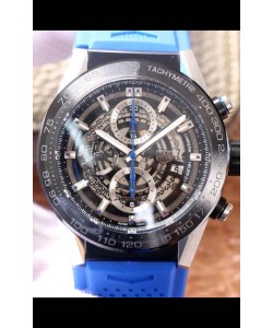 Montre Tag Heuer Carrera Heuer 01 Réplique Suisse Montre avec bracelet bleu 