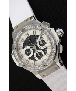 Montre Hublot Big Bang Diamonds suisse Réplique en acier à Lunette en diamants dans un boîtier en acier