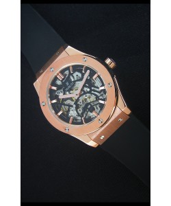 Hublot Classic Fusion Skeleton, Boîtier en Or Rose, Mouvement Japonais