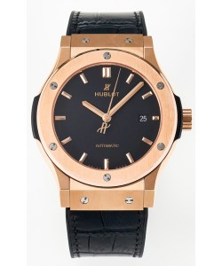 Hublot Super Clone Classic Fusion Or Rose 42MM Réplique Montre 1:1 Cadran noir