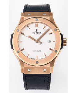 Hublot Super Clone Classic Fusion Or Rose 42MM Réplique Montre 1:1 Cadran Blanc