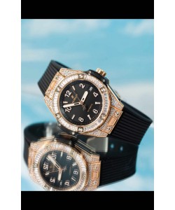 Hublot Big Bang One Click King Cadran noir Or Rose Réplique montre suisse 39MM
