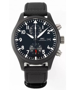 IWC Pilot's Chronograph Top Gun Ceramic IW389001 Réplique miroir 1:1 avec cadran noir